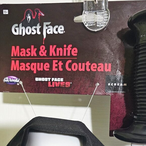 Ghost Face Lives Mask Knife Fun World Set Adult Ghostface Scream Movie Halloween - Picture 4 of 6
